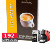 100% Arabica espresso - 192 Coffee Capsules A Modo Mio Compatible by Best Espresso
