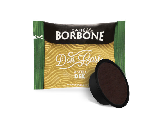 Green (Decaf) Blend 50 Don Carlo coffee capsules compatible with A Modo Mio by Borbone