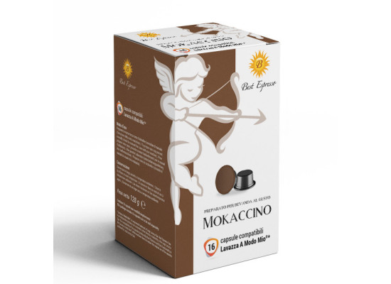 Mokaccino coffee  16 A Modo Mio Compatible coffee capsules by Best Espresso