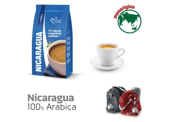 Nicaragua Single Origin 100% Arabica Coffee - 12  Coffee Capsules Caffitaly Compatible by Italian Coffee 