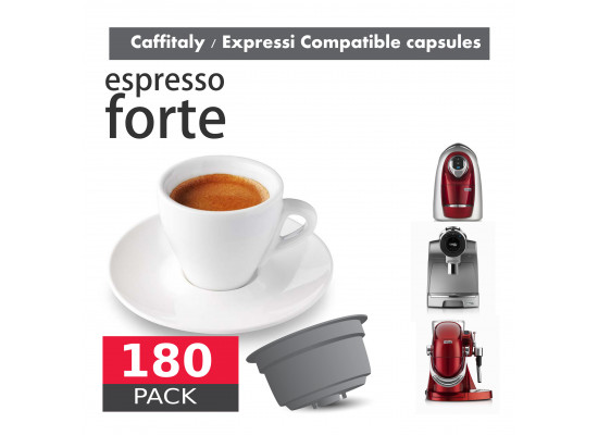 Strong Espresso 100% Robusta Coffee - 180 Coffee Capsules Caffitaly Expressi Compatible