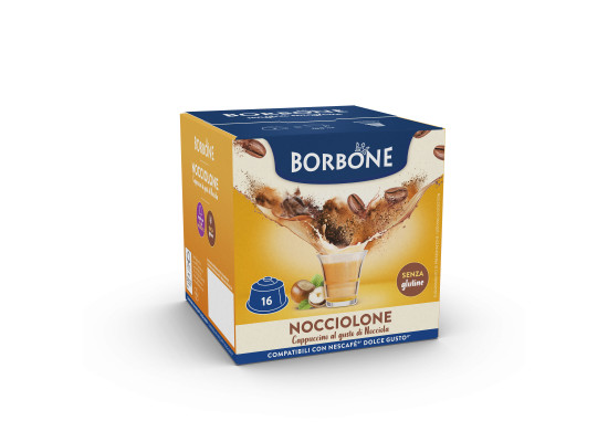 Nocciolone (Hazelnut) - 16 Dolce Gusto capsules compatible by Borbone
