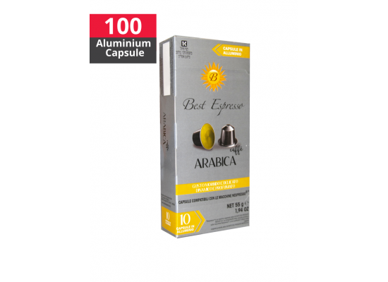 100% Arabica blend - 100 Aluminium Capsule Nespresso Compatible - Best Espresso
