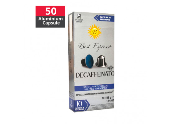 Decaf  blend - 50 Aluminium Capsule Nespresso Compatible - Best Espresso