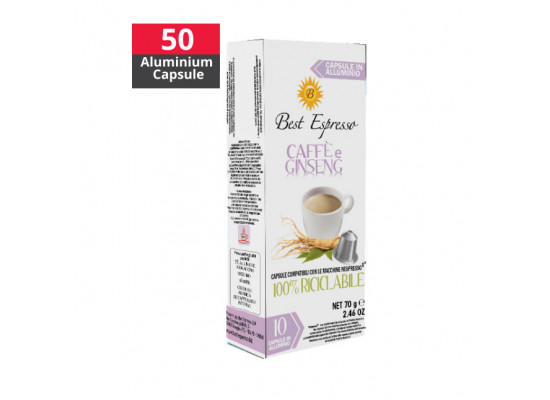 Ginseng  coffee - 50 Aluminium Capsule Nespresso Compatible - Best Espresso