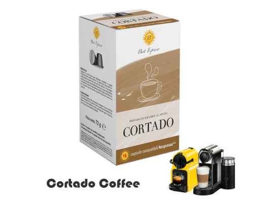 Cortado macchiato  -  16 Coffee capsules  Nespresso compatible by Best Espresso