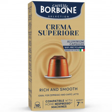 Crema Superiore Blend 100 Aluminium coffee capsules compatible with Nespresso by Borbone
