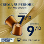 Crema Superiore Blend 100 Aluminium coffee capsules compatible with Nespresso by Borbone  **SHIPS ON 26/05**