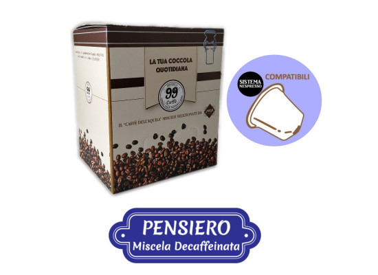 Decaffeinated coffee - 100 Nespresso capsules compatible by the micro roaster 99caffe