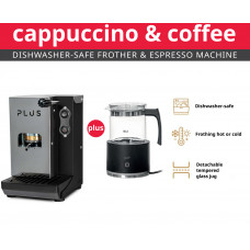 Frother + Machine - Aroma Plus ESE Machine & Dishwasher-safe Milk Frother!